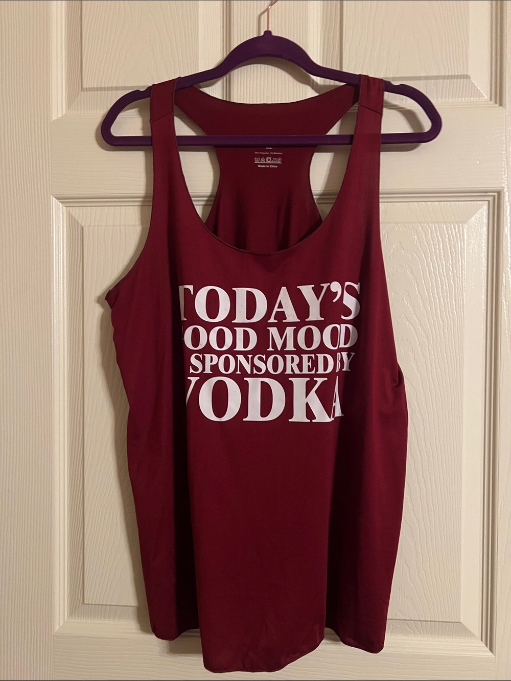 SHEIN Maroon Tank Top with White Text